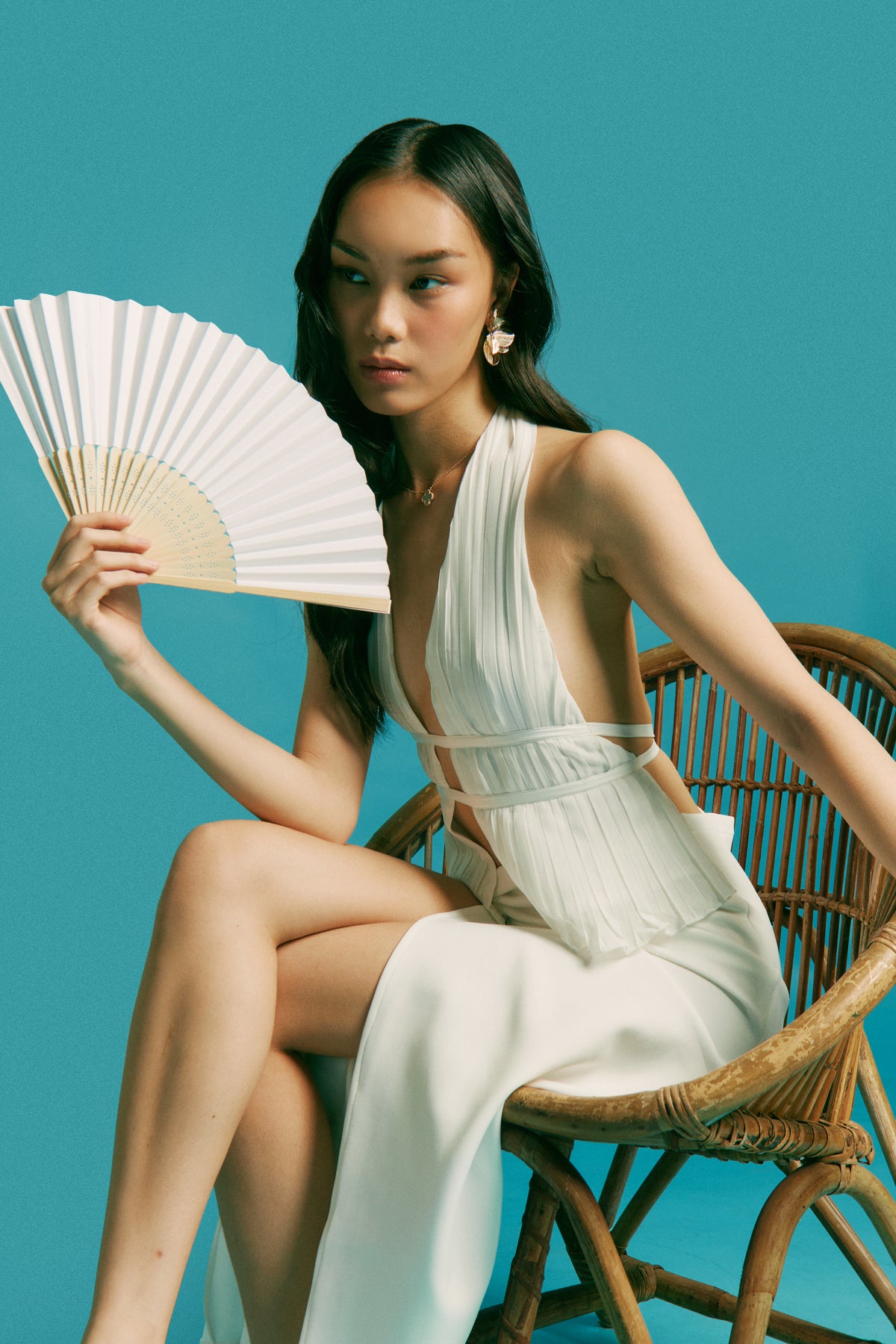 Iris Pleated Halter Top